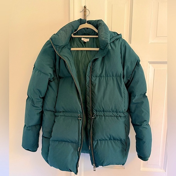 Garnet Hill Turquoise Puffer Coat S/XS - Picture 1 of 5